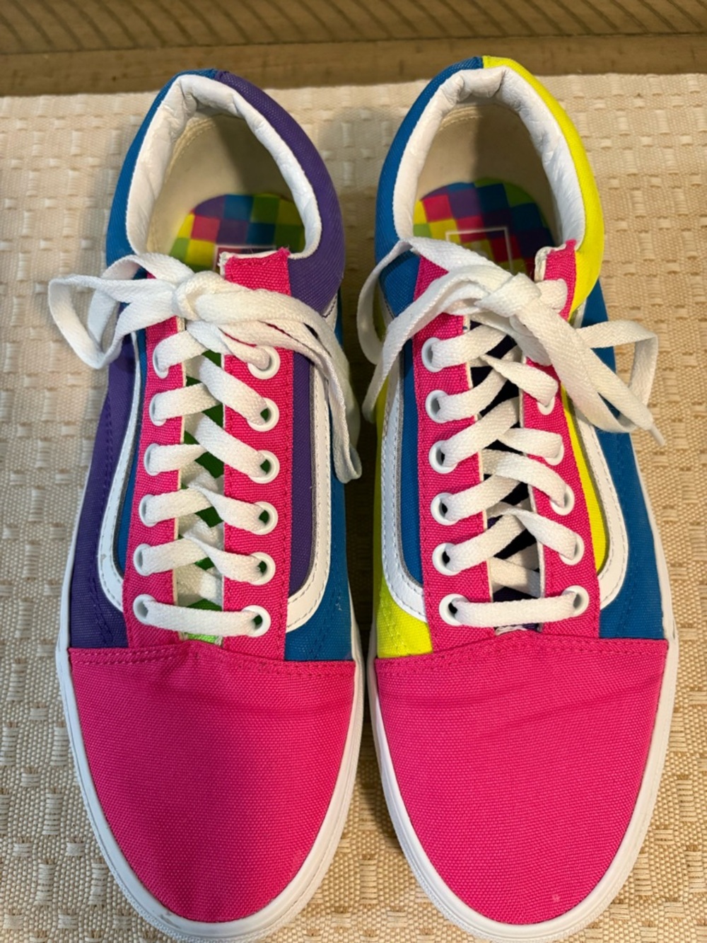 VANS Canvas Sneakers in Pink, Blue & Yellow Women’s size 11 Men’s size 9.5 - Picture 6 of 16